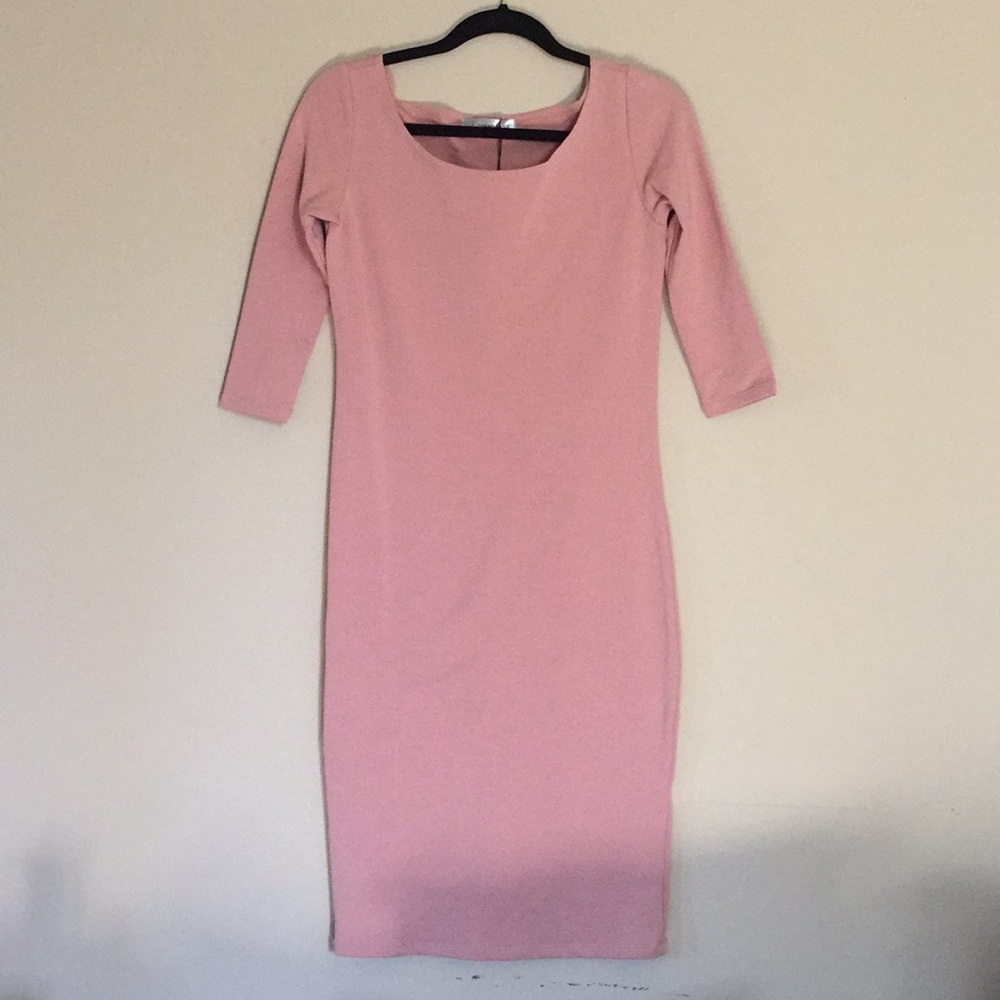 Midi Bodycon blush rose dress medium